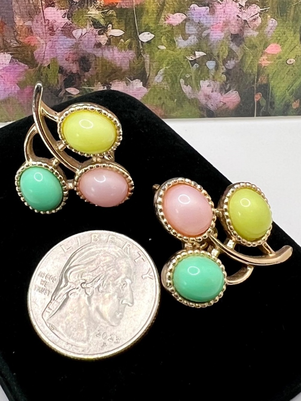 Sarah Coventry Candy Land CLIP Earrings 1973 - Picture 3 of 5